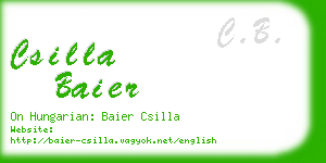 csilla baier business card